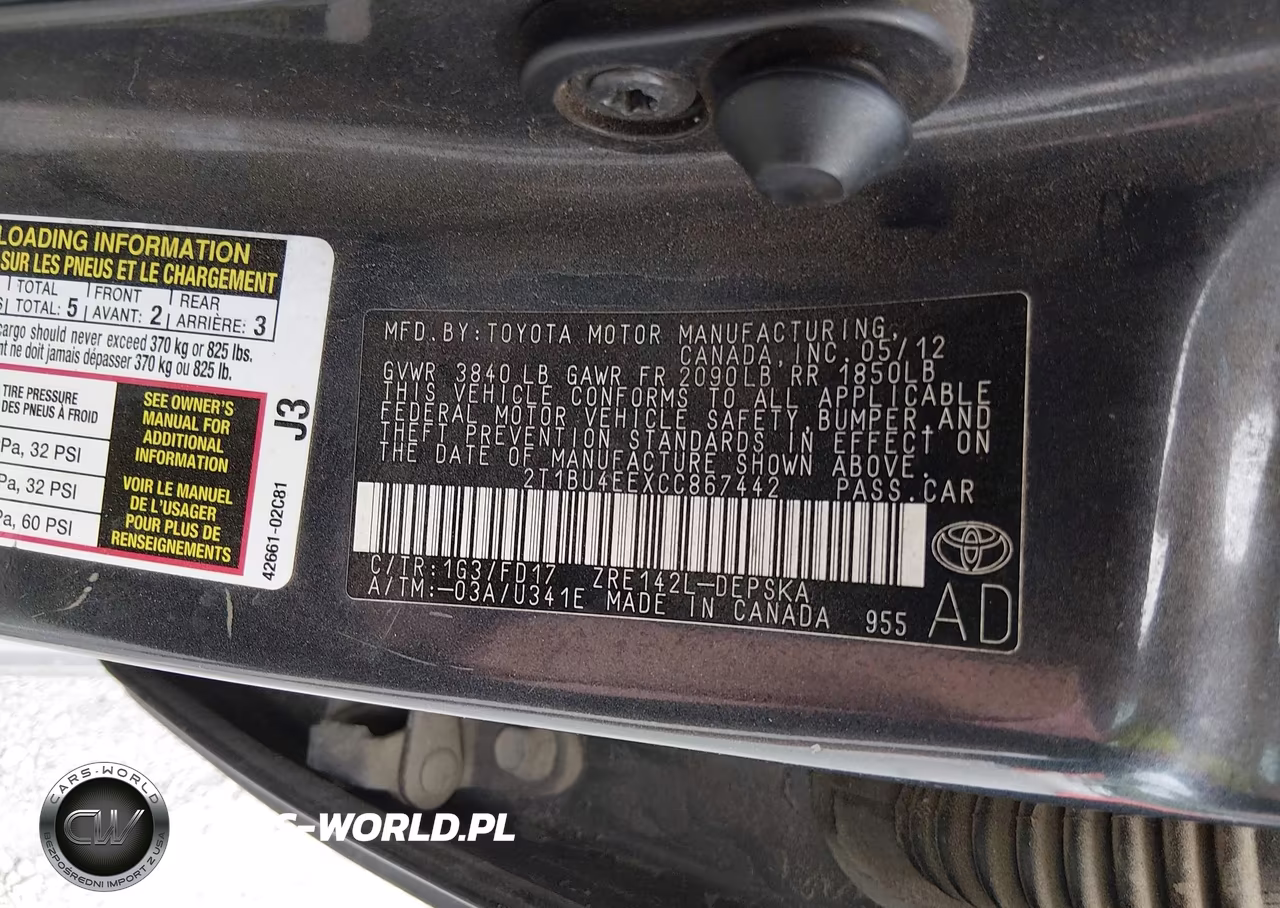 2012 Toyota Corolla S VIN:2T1BU4EEXCC867442 - 9