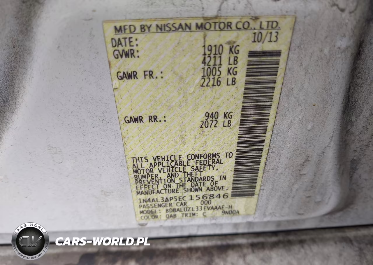 2014 Nissan Altima 2.5 Sv VIN:1N4AL3AP5EC156846 - 9