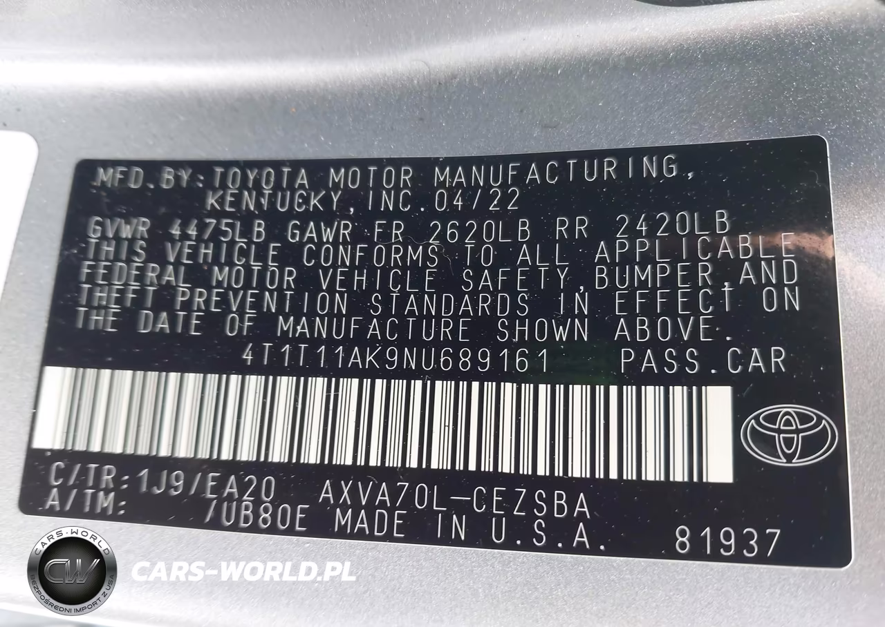 2022 Toyota Camry Se VIN:4T1T11AK9NU689161 - 9