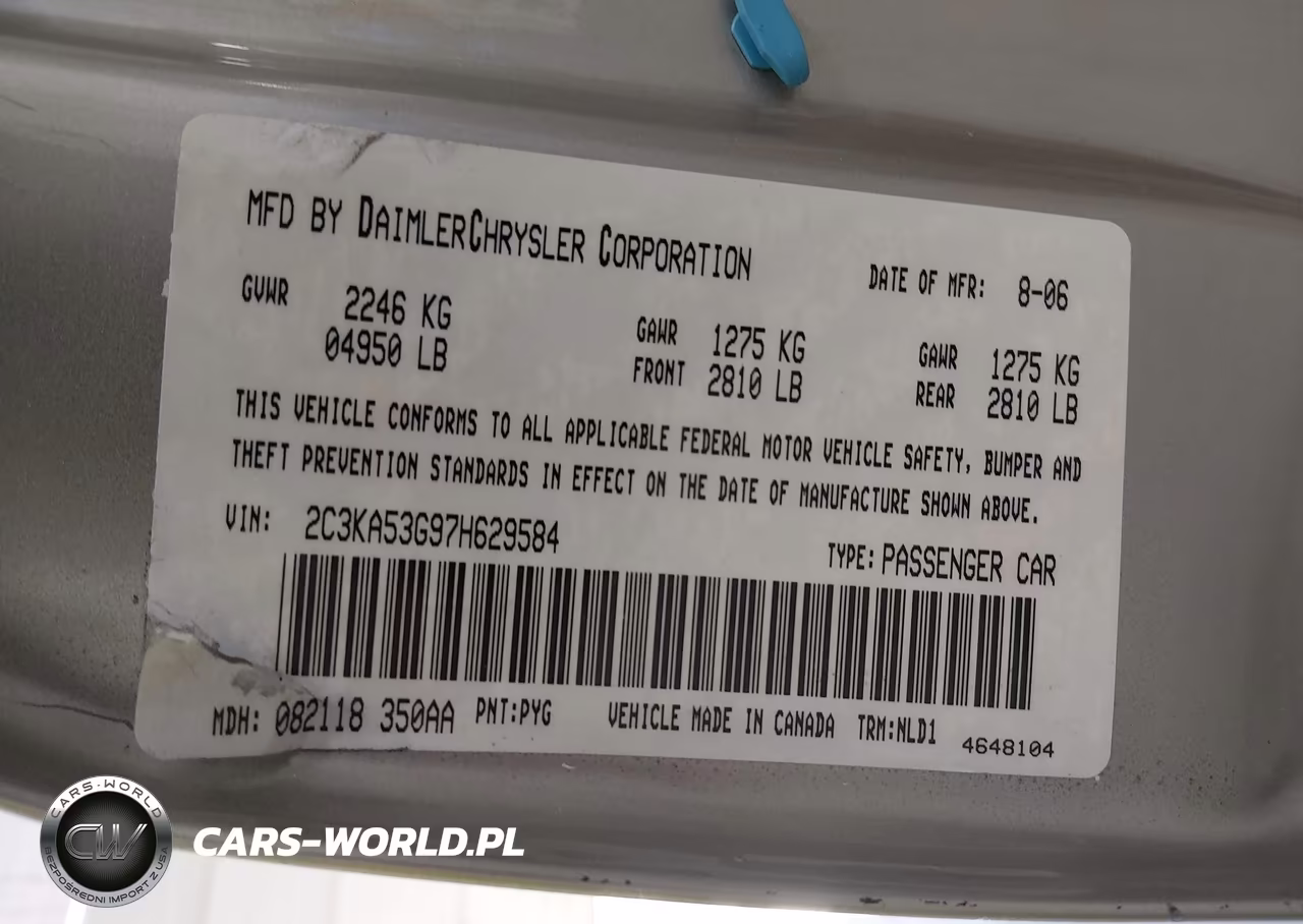 2007 Chrysler 300 Touring VIN:2C3KA53G97H629584 - 9