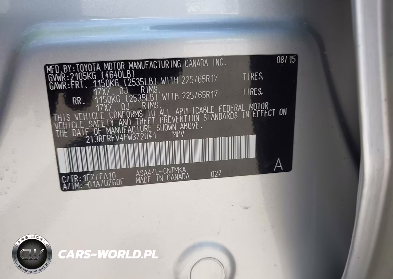 2015 Toyota Rav4 Xle VIN:2T3RFREV4FW372041 - 9