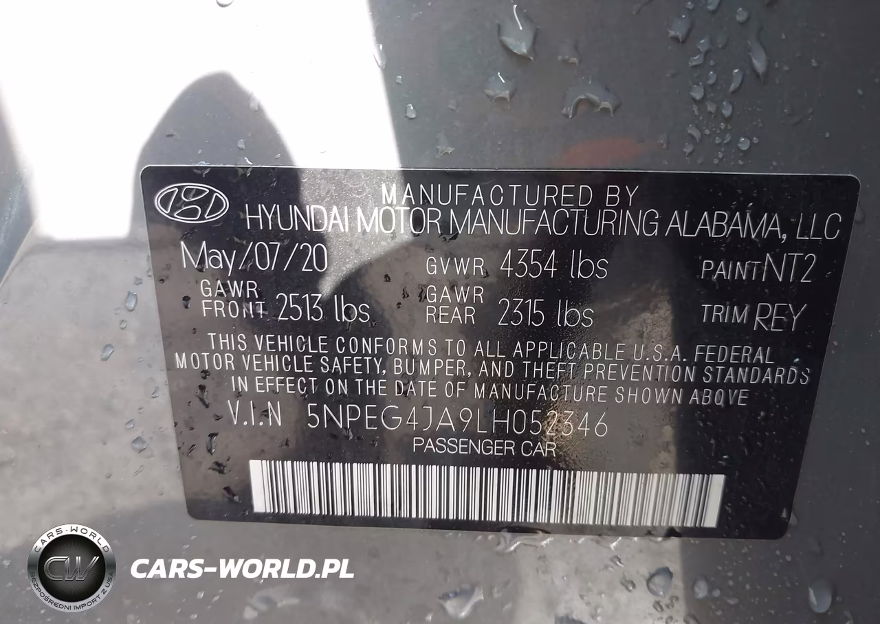 2020 Hyundai Sonata Se VIN:5NPEG4JA9LH052346 - 9
