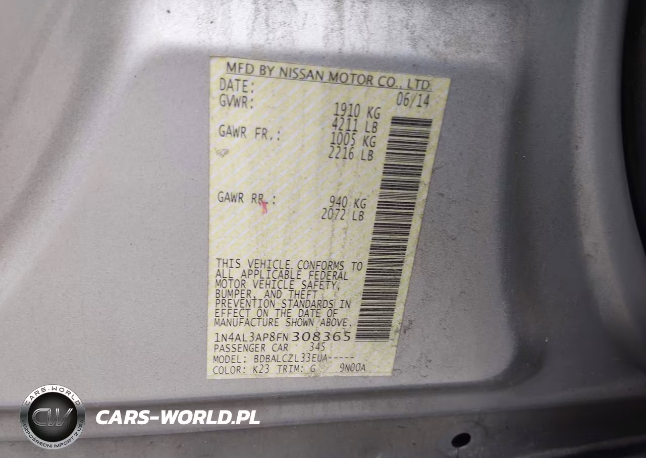 2015 Nissan Altima 2.5 S VIN:1N4AL3AP8FN308365 - 9