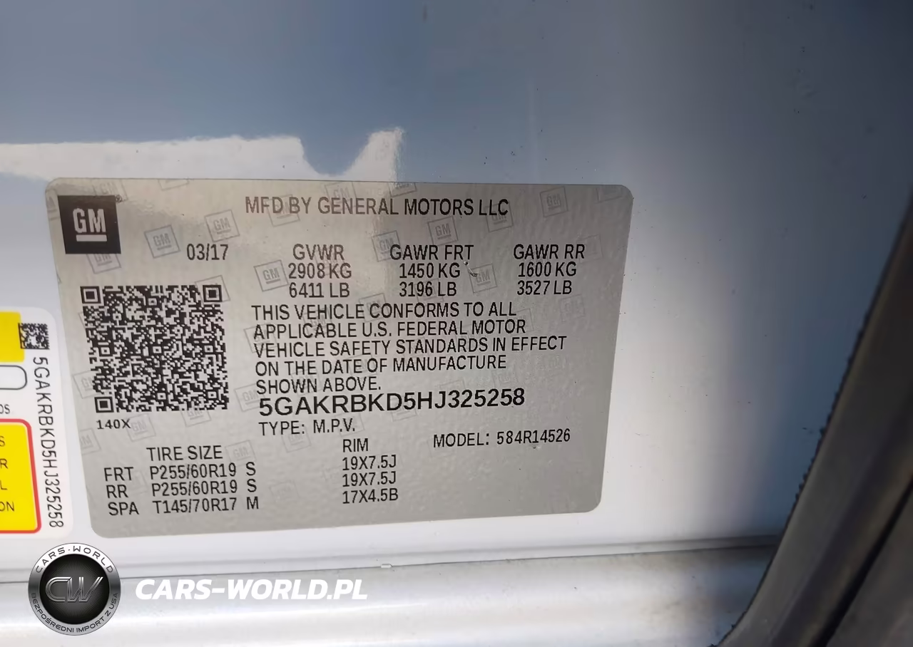 2017 Buick Enclave Leather VIN:5GAKRBKD5HJ325258 - 9