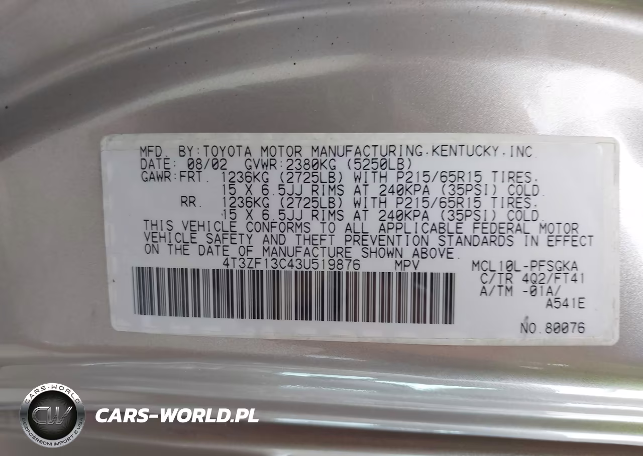 2003 Toyota Sienna Le VIN:4T3ZF13C43U519876 - 9