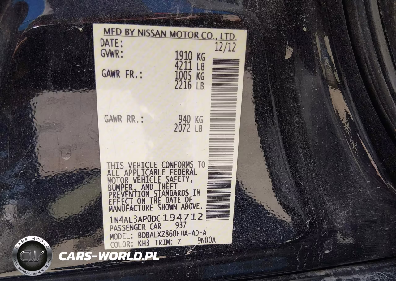 2013 Nissan Altima 2.5 Sl VIN:1N4AL3AP0DC194712 - 9
