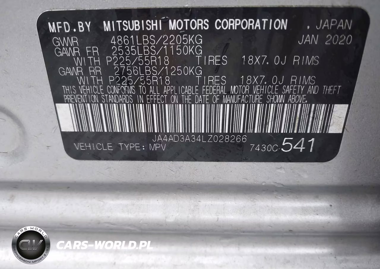 2020 Mitsubishi Outlander Sel 2.4 VIN:JA4AD3A34LZ028266 - 9
