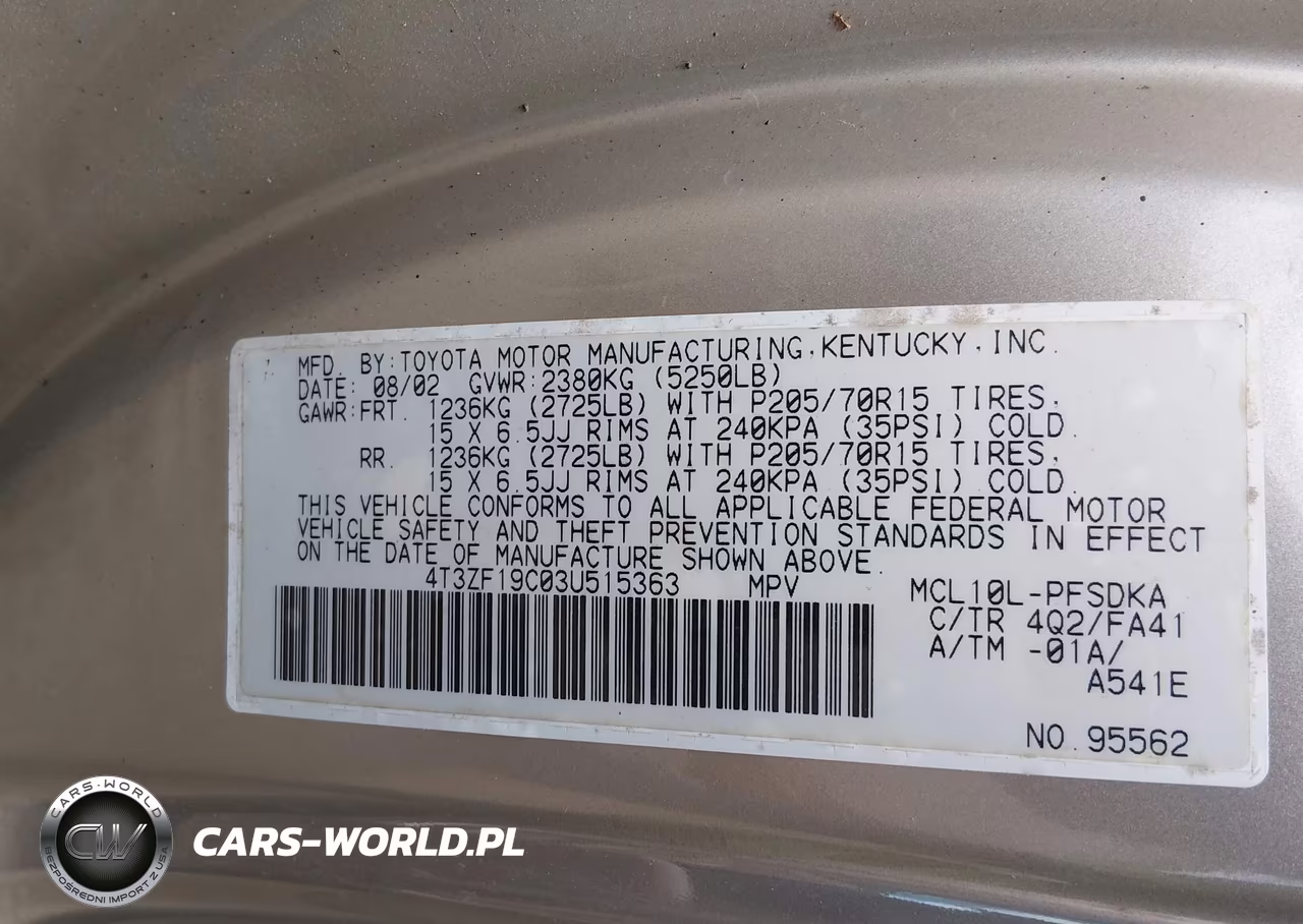 2003 Toyota Sienna Ce VIN:4T3ZF19C03U515363 - 9