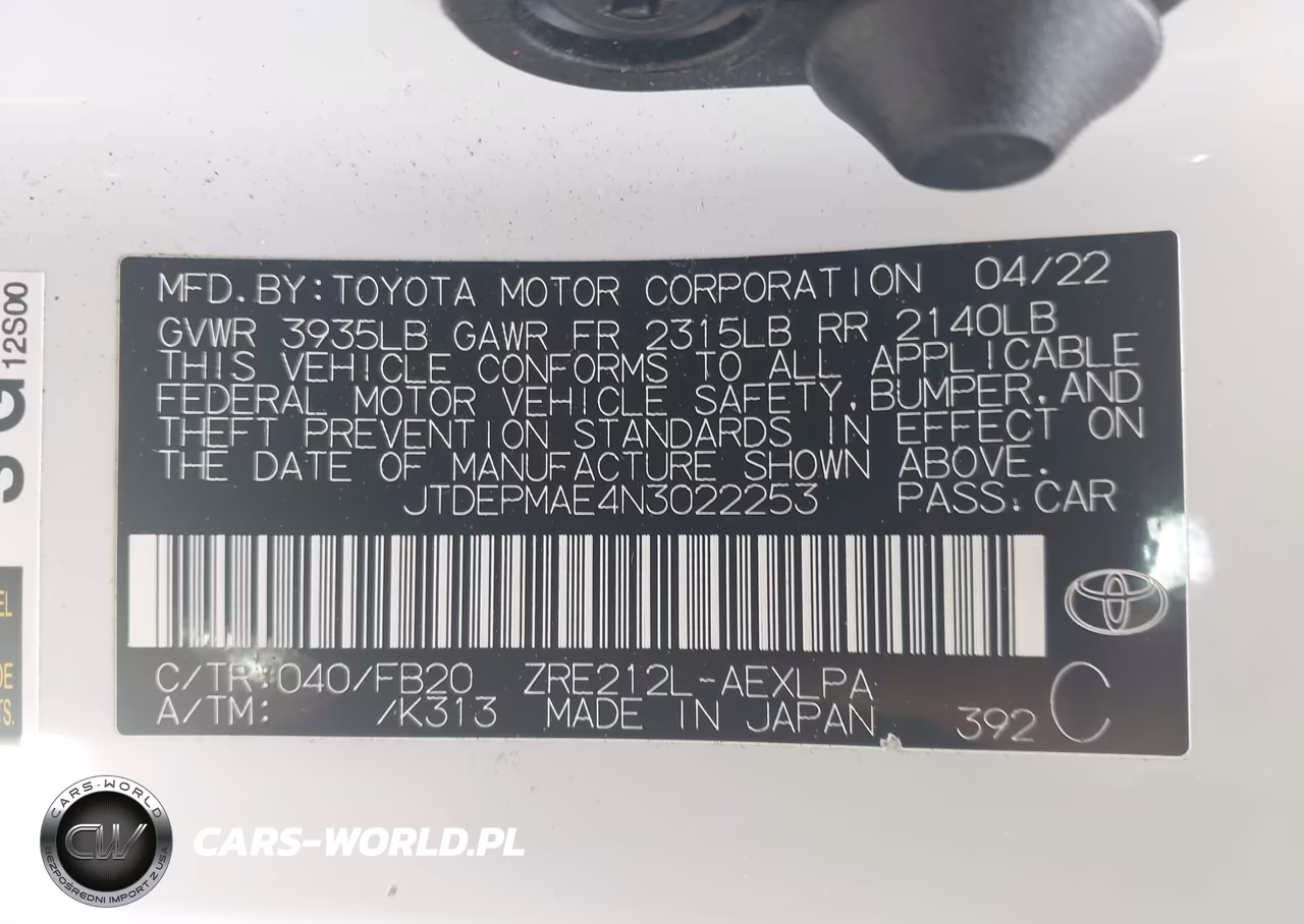 2022 Toyota Corolla Le VIN:JTDEPMAE4N3022253 - 9