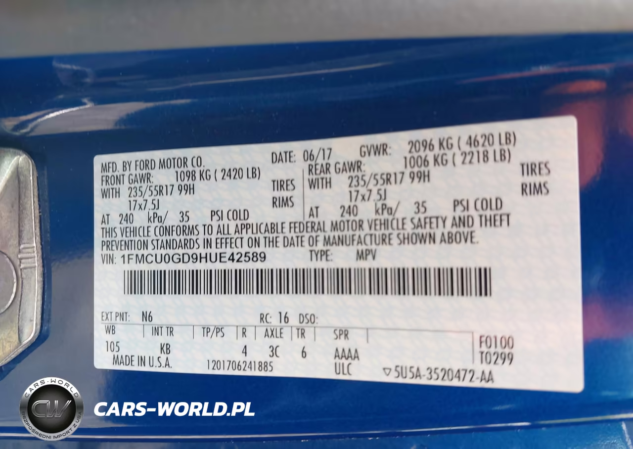 2017 Ford Escape Se VIN:1FMCU0GD9HUE42589 - 9