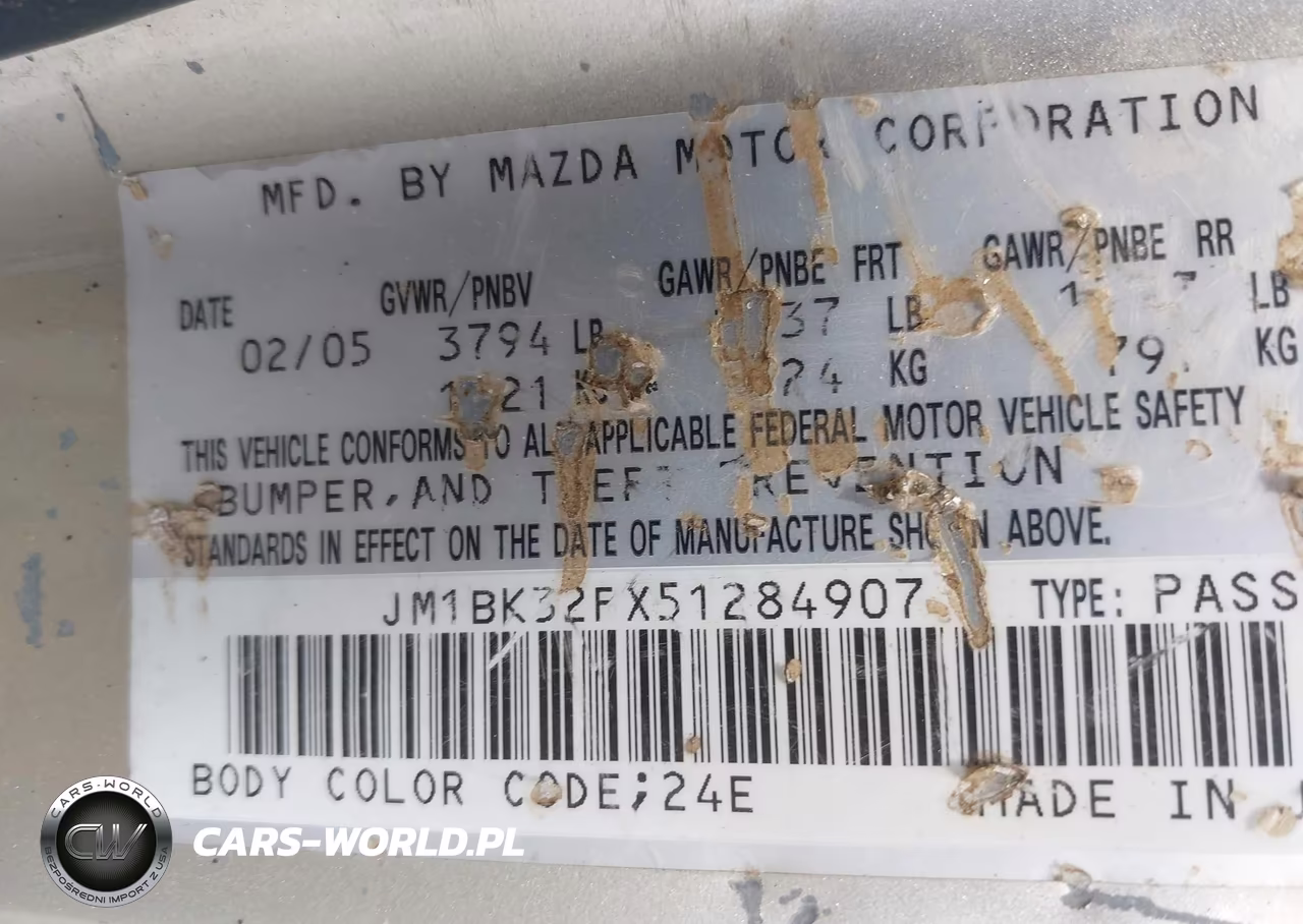 2005 Mazda Mazda3 I VIN:JM1BK32FX51284907 - 9