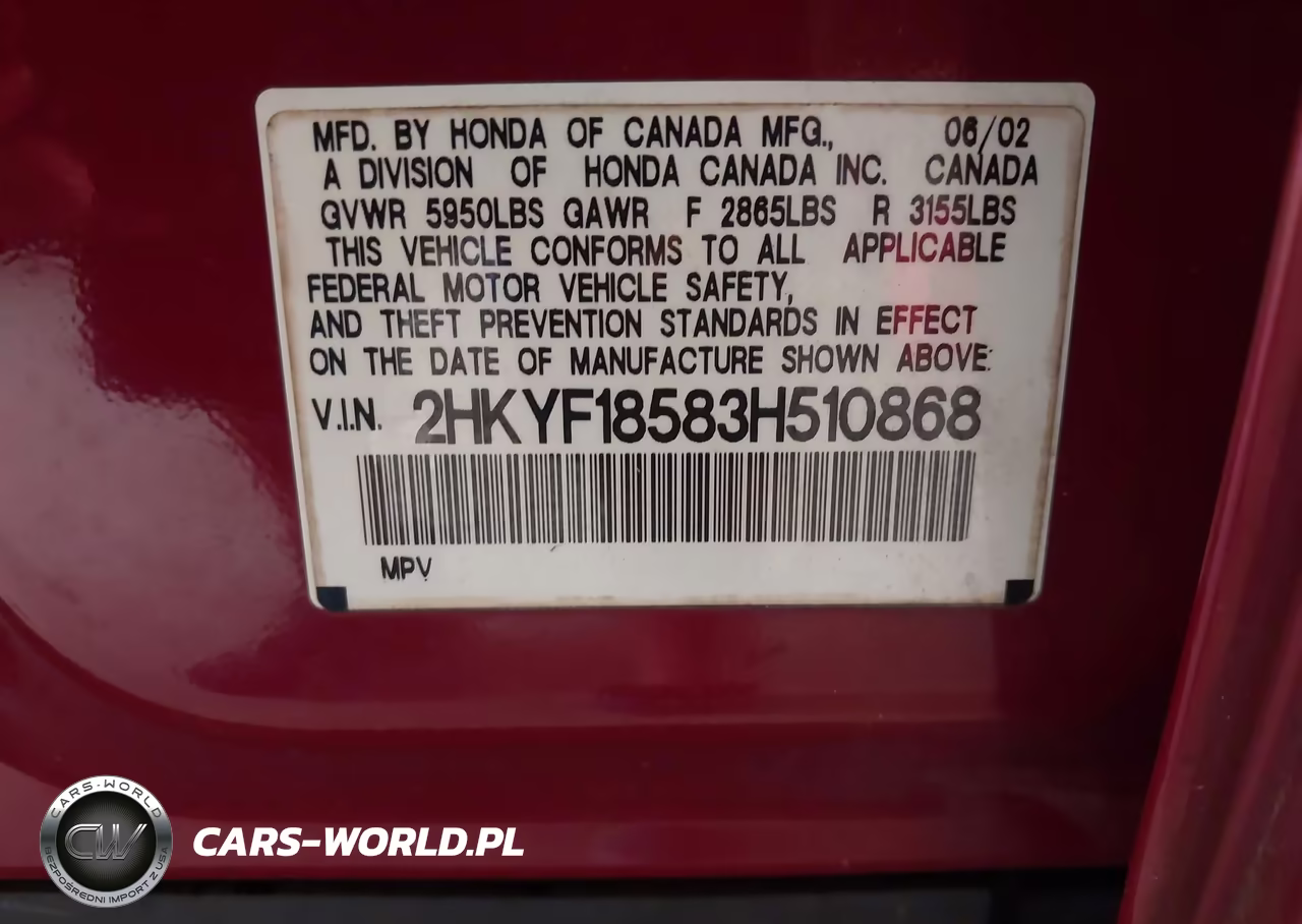 2003 Honda Pilot Ex-L VIN:2HKYF18583H510868 - 9