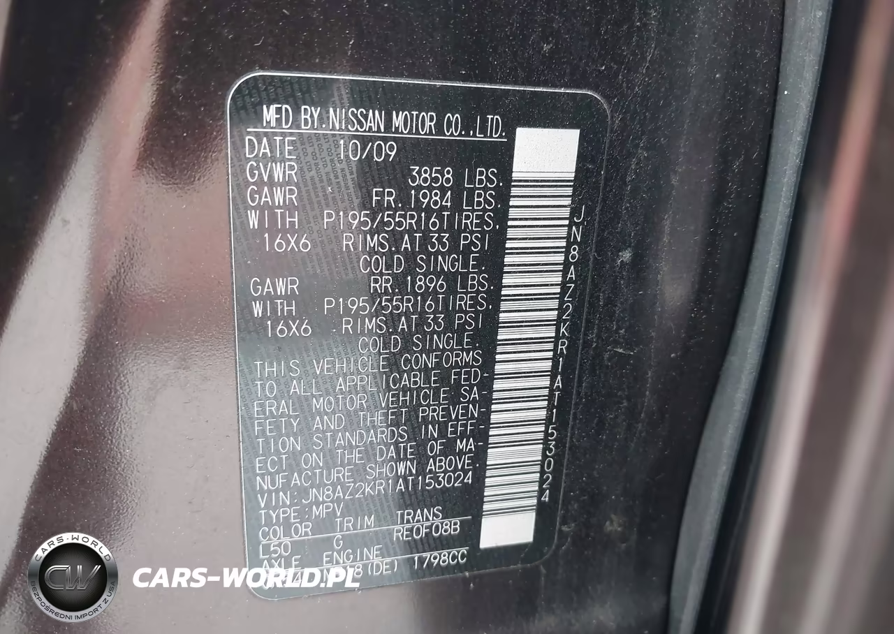 2010 Nissan Cube 1.8Sl VIN:JN8AZ2KR1AT153024 - 9
