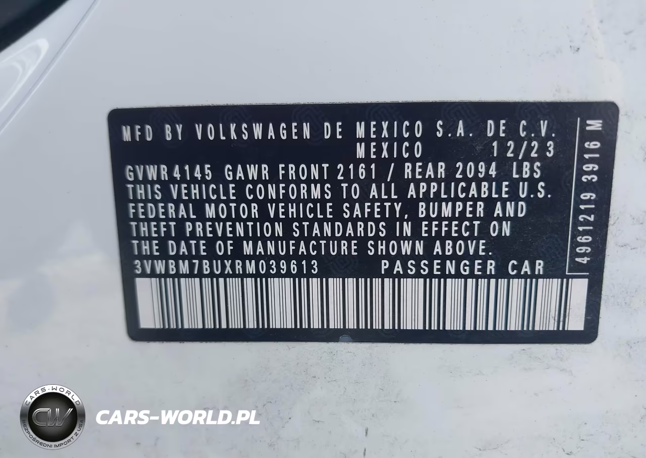 2024 Volkswagen Jetta 1.5T Sport VIN:3VWBM7BUXRM039613 - 9