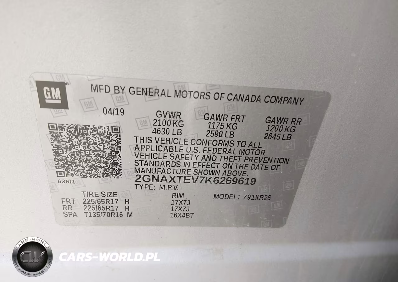 2019 Chevrolet Equinox Lt VIN:2GNAXTEV7K6269619 - 9