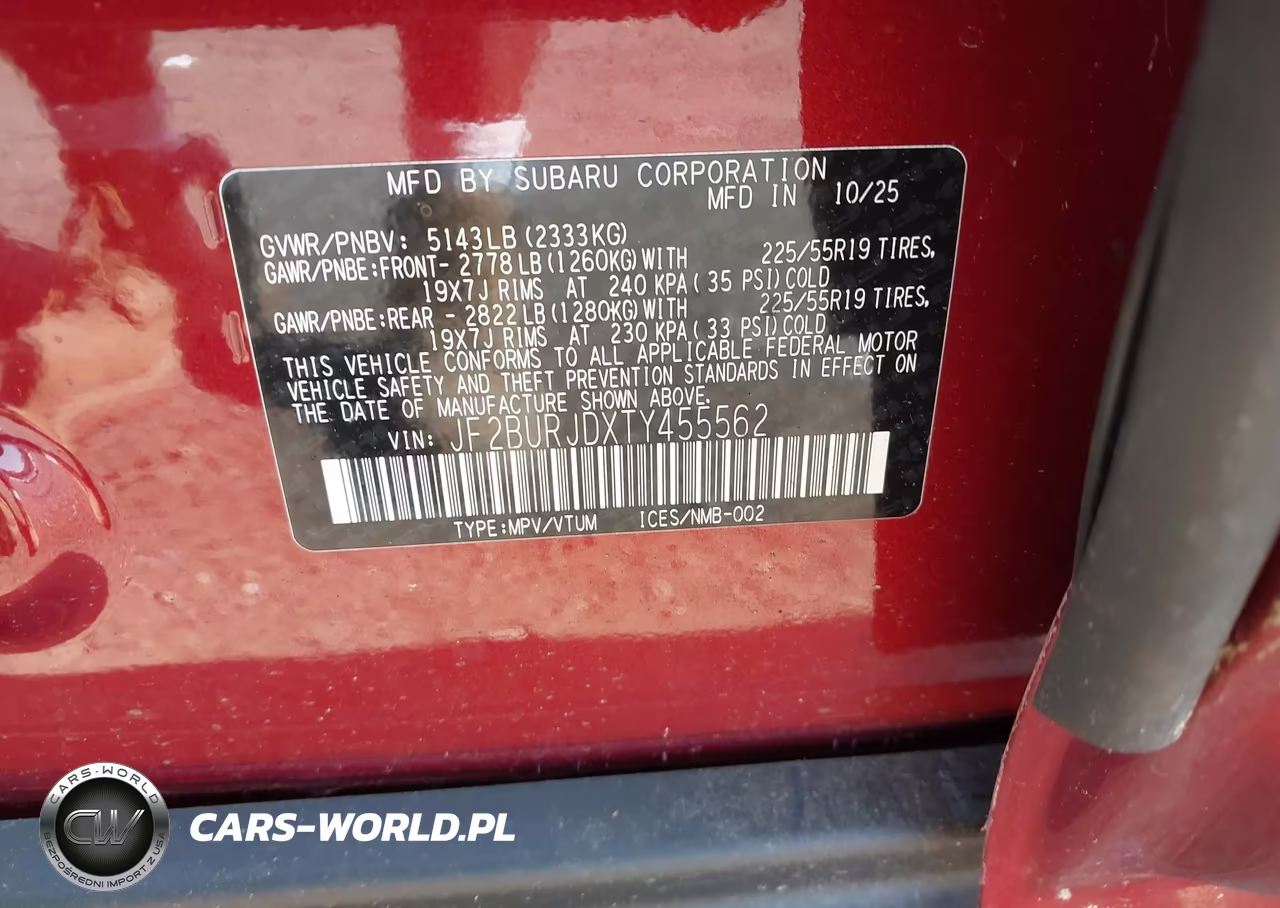 2026 Subaru Outback Touring Xt VIN:JF2BURJDXTY455562 - 9