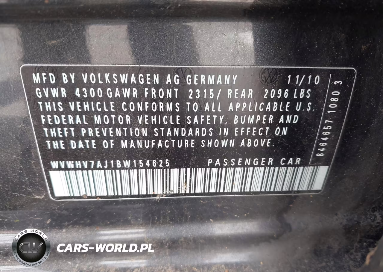 2011 Volkswagen Gti 4-Door Autobahn VIN:WVWHV7AJ1BW154625 - 9