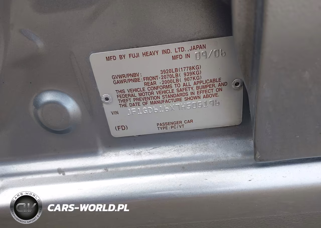 2007 Subaru Impreza 2.5I VIN:JF1GD616X7H505196 - 9