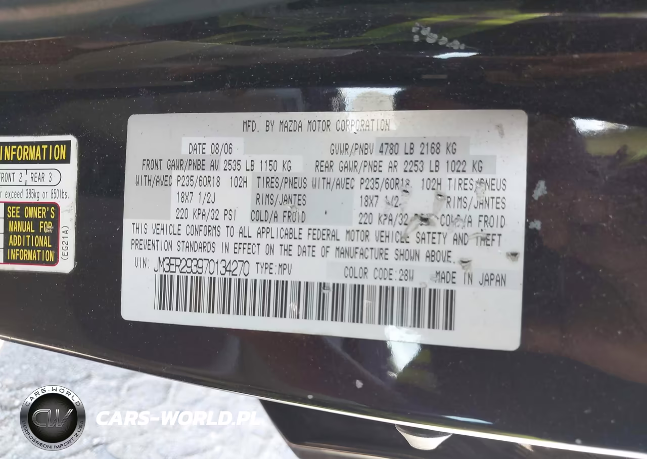 2007 Mazda Cx-7 Touring VIN:JM3ER293970134270 - 9
