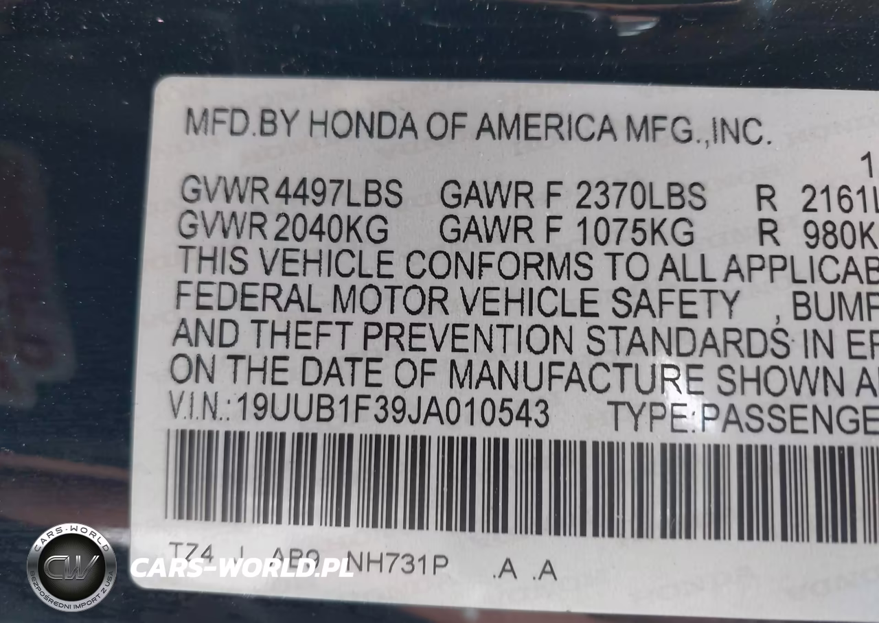 2018 Acura Tlx VIN:19UUB1F39JA010543 - 9