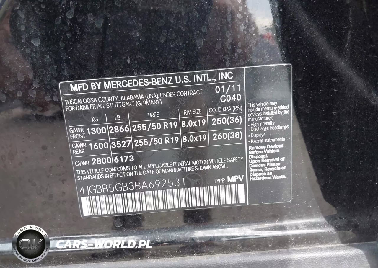 2011 Mercedes-Benz Ml 350 VIN:4JGBB5GB3BA692531 - 9