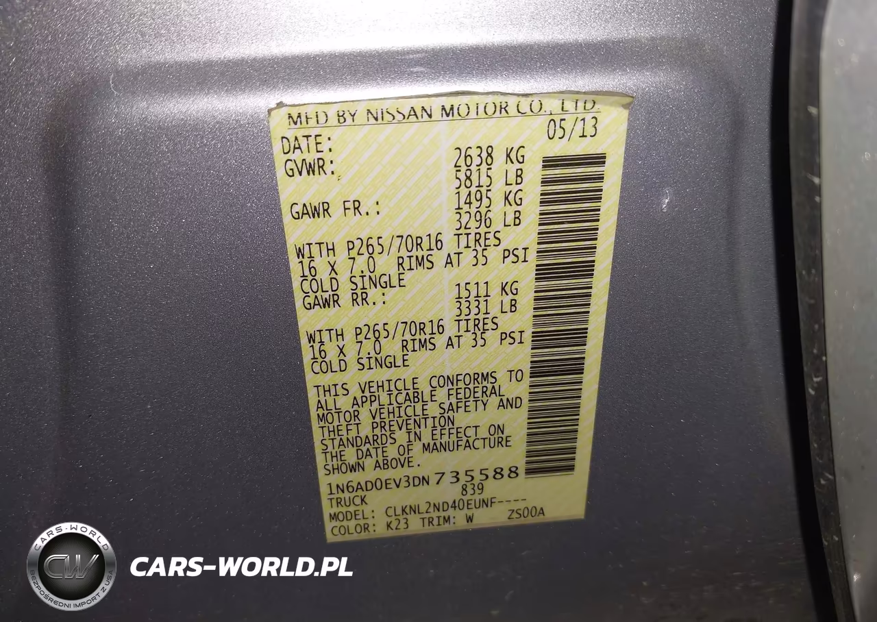 2013 Nissan Frontier Sv VIN:1N6AD0EV3DN735588 - 9