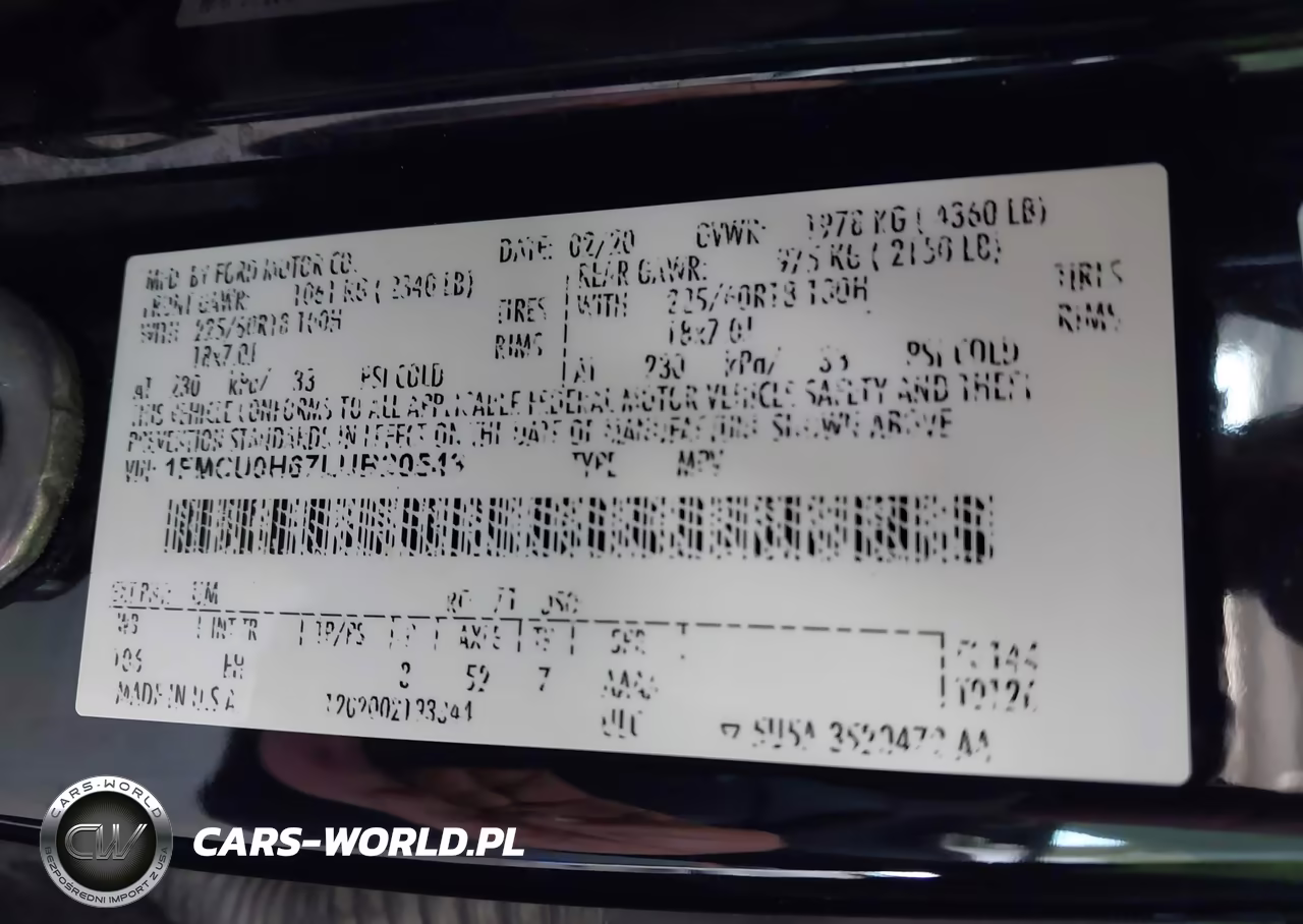 2020 Ford Escape Sel VIN:1FMCU0H67LUB20543 - 9