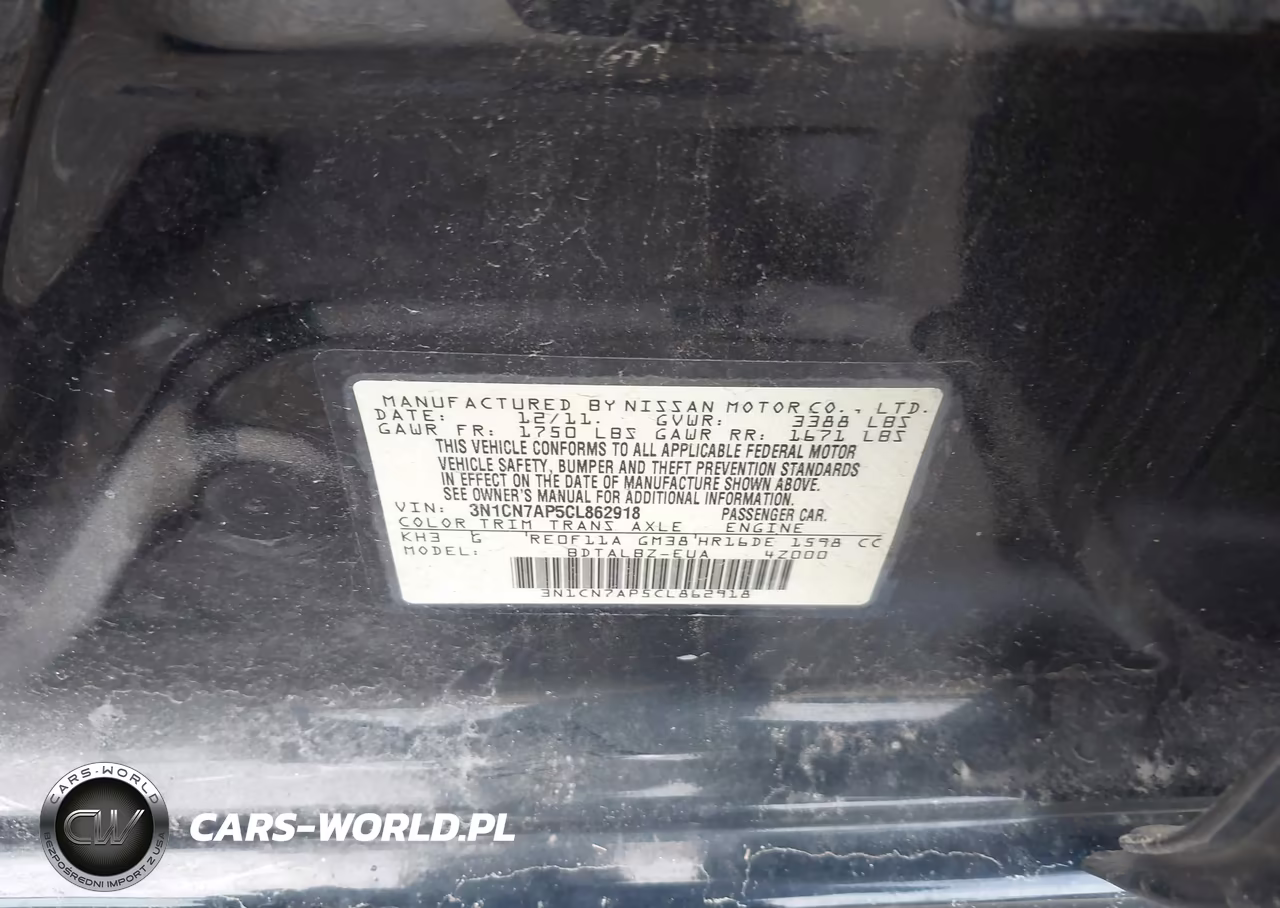 2012 Nissan Versa 1.6 Sv VIN:3N1CN7AP5CL862918 - 9