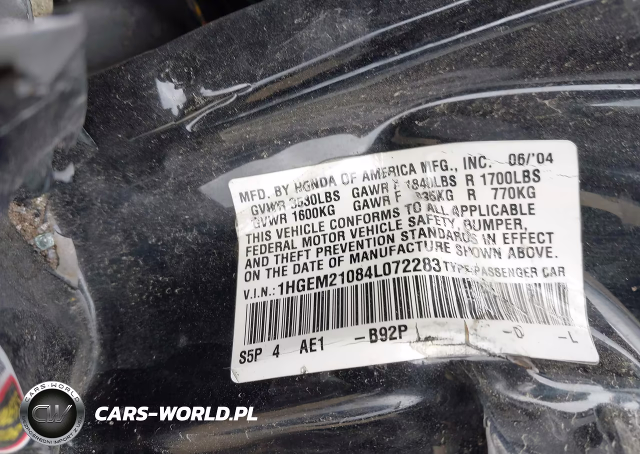 2004 Honda Civic Ex VIN:1HGEM21084L072283 - 9