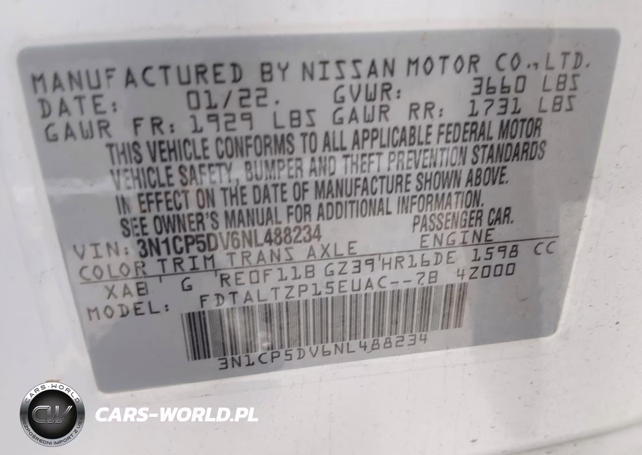 2022 Nissan Kicks Sr Xtronic Cvt VIN:3N1CP5DV6NL488234 - 9