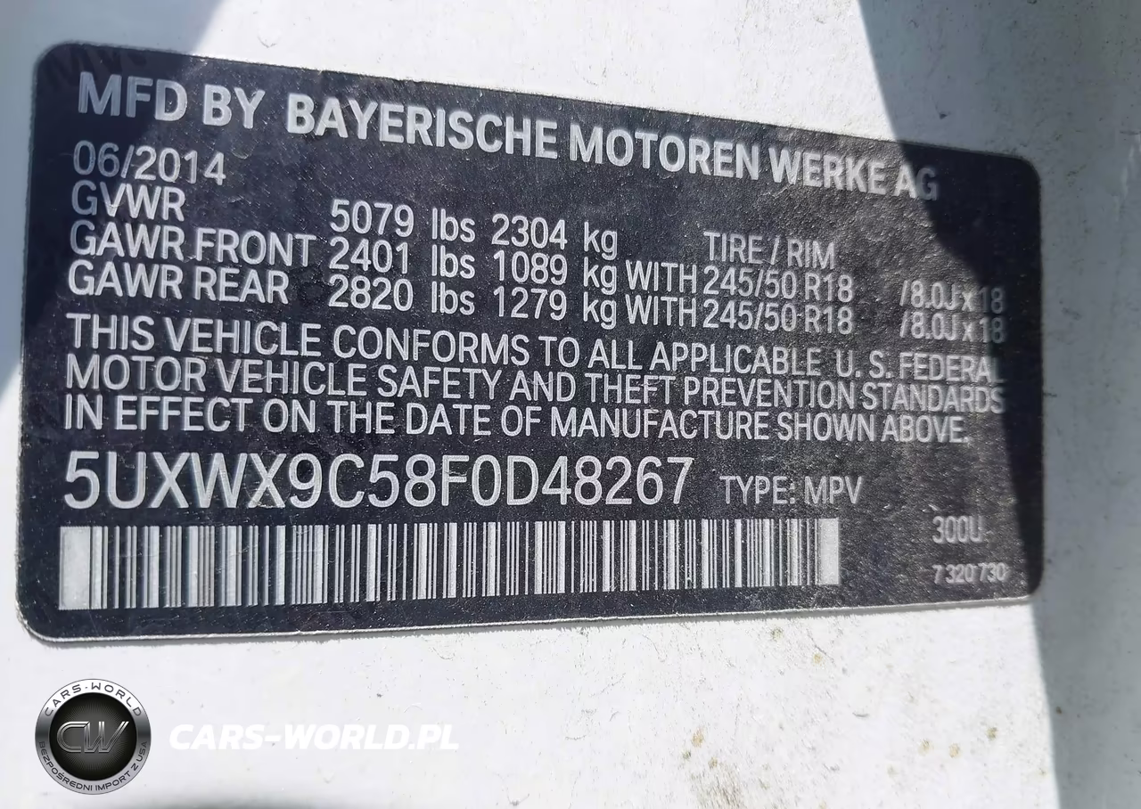 2015 BMW X3 xDrive28I VIN:5UXWX9C58F0D48267 - 9