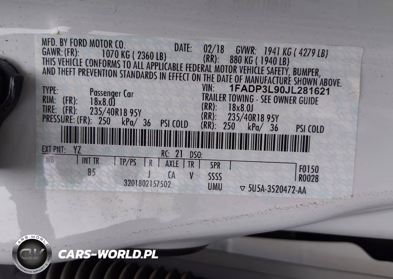 2018 Ford Focus St VIN:1FADP3L90JL281621 - 9