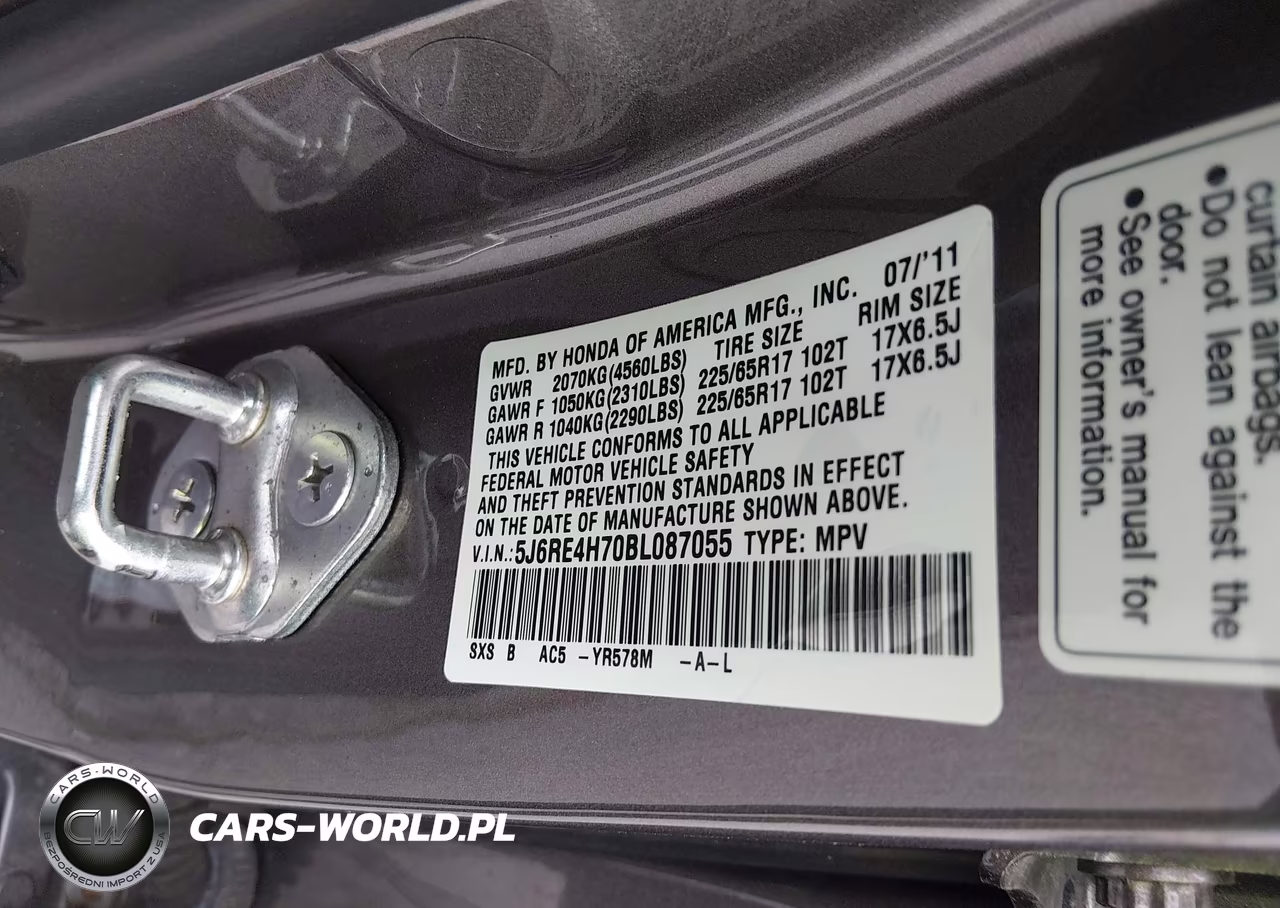 2011 Honda Cr-V Ex-L VIN:5J6RE4H70BL087055 - 9