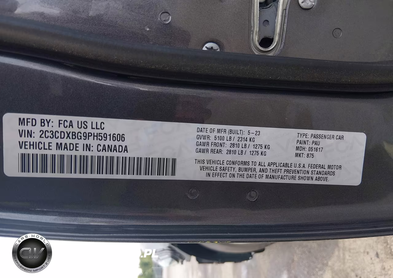 2023 Dodge Charger Sxt VIN:2C3CDXBG9PH591606 - 9