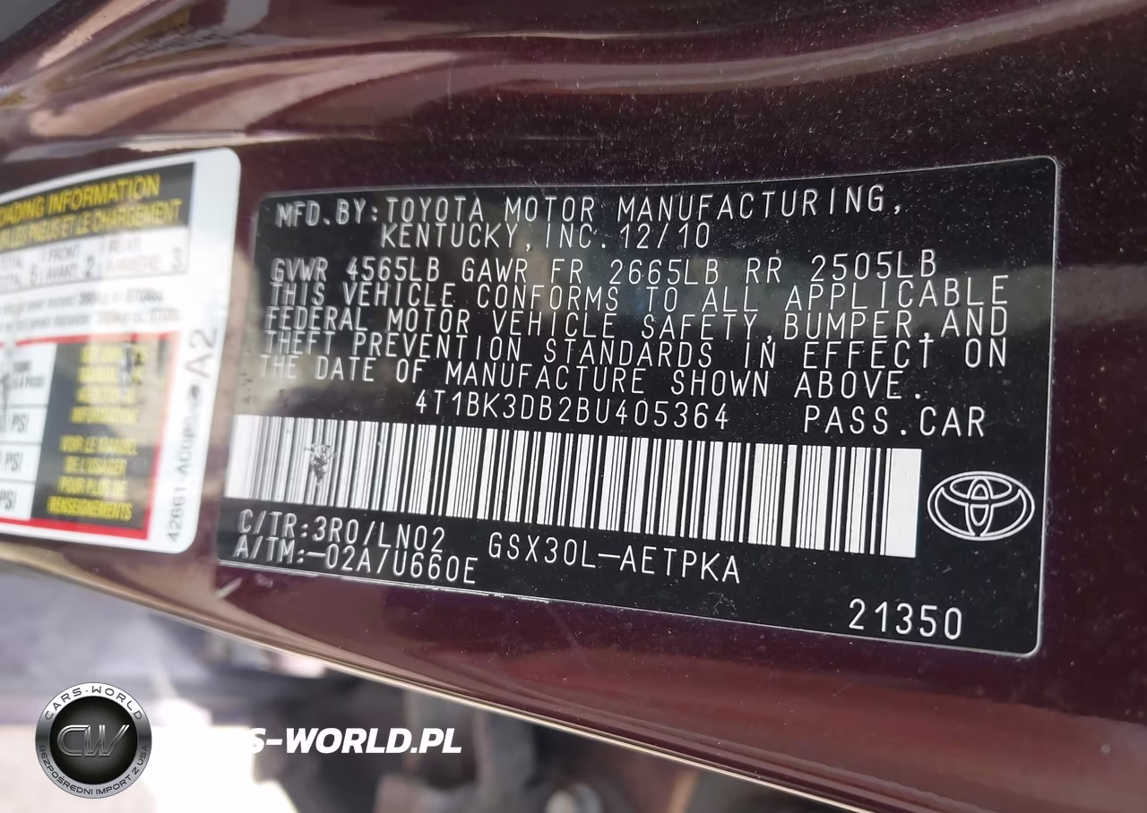 2011 Toyota Avalon Limited VIN:4T1BK3DB2BU405364 - 9