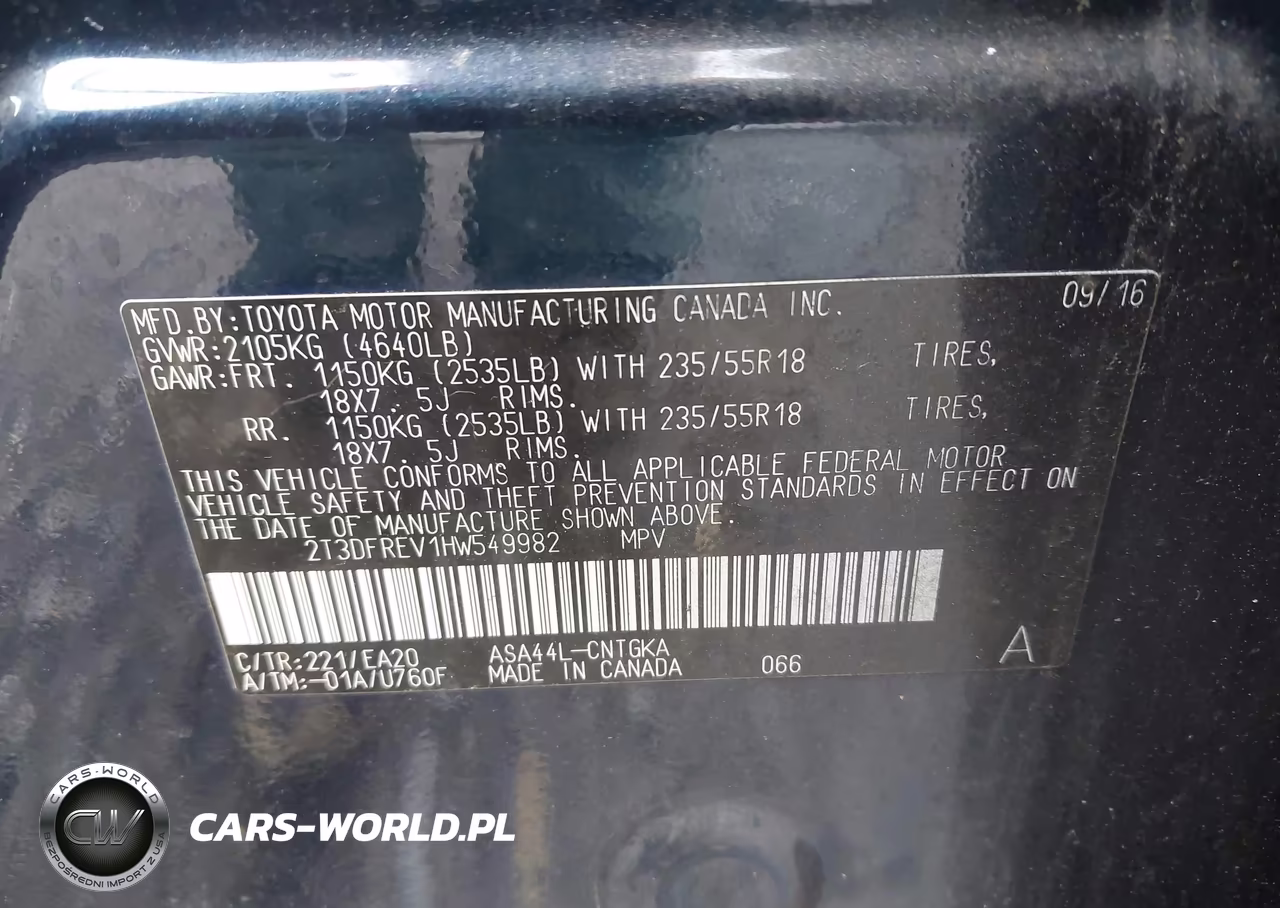 2017 Toyota Rav4 Limited VIN:2T3DFREV1HW549982 - 9