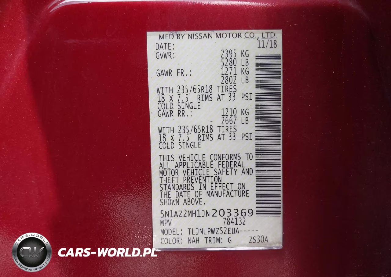 2018 Nissan Murano S VIN:5N1AZ2MH1JN203369 - 9