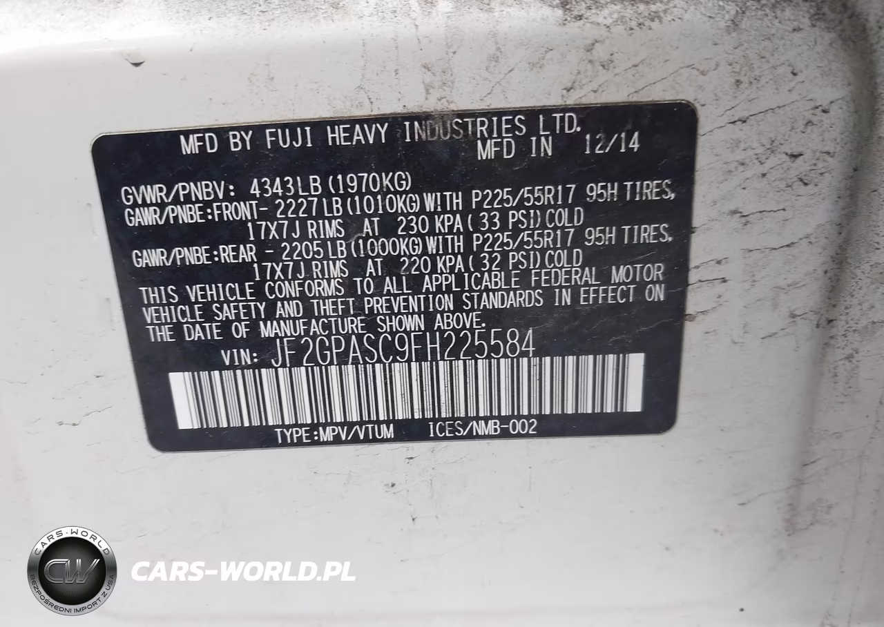 2015 Subaru Xv Crosstrek 2.0I Limited VIN:JF2GPASC9FH225584 - 9