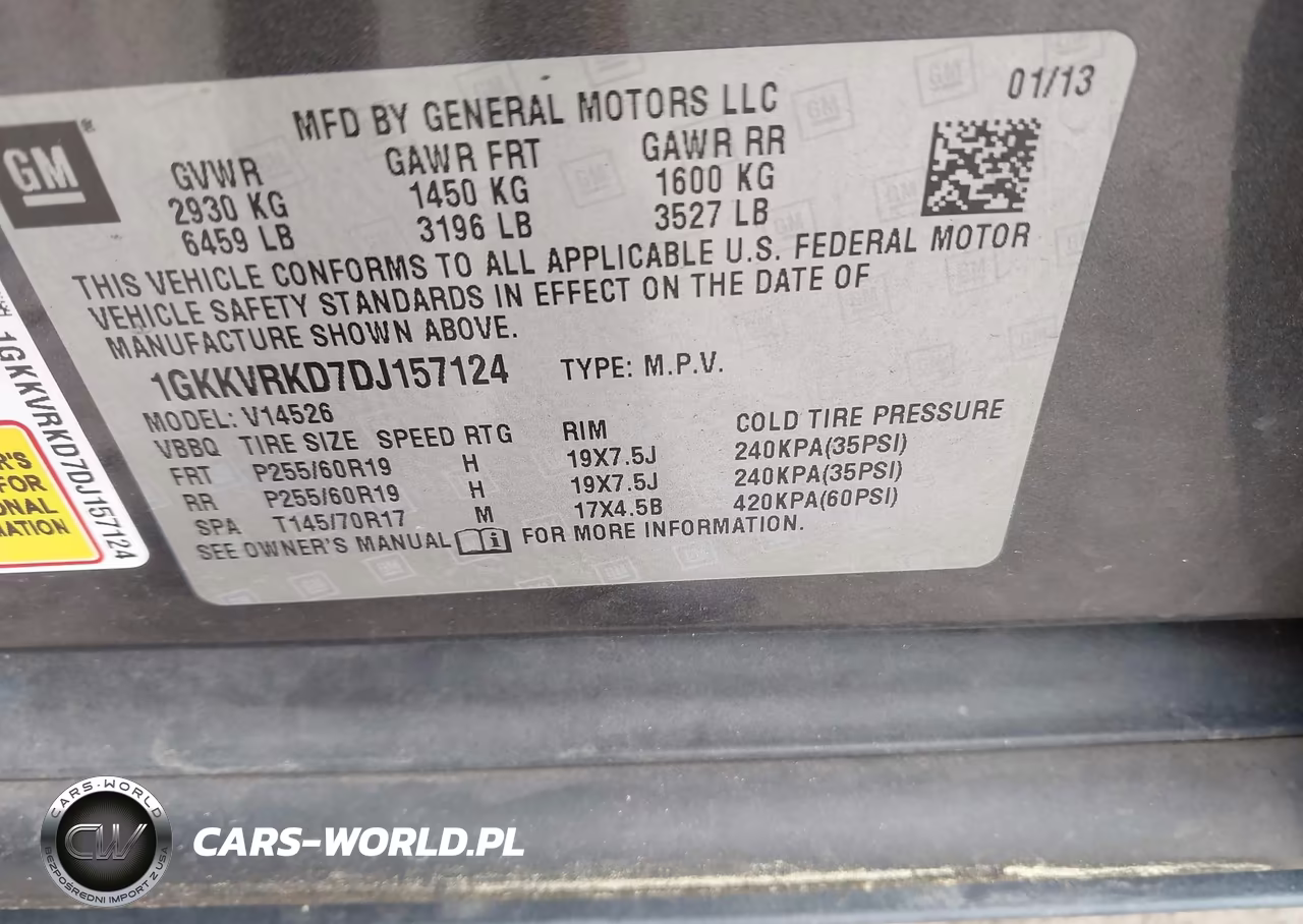 2013 GMC Acadia Slt-1 VIN:1GKKVRKD7DJ157124 - 9