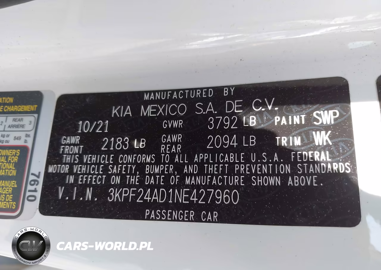 2022 Kia Forte Lxs VIN:3KPF24AD1NE427960 - 9