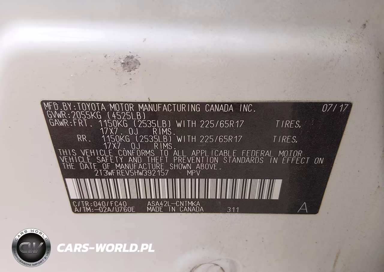 2017 Toyota Rav4 Xle VIN:2T3WFREV5HW392157 - 9