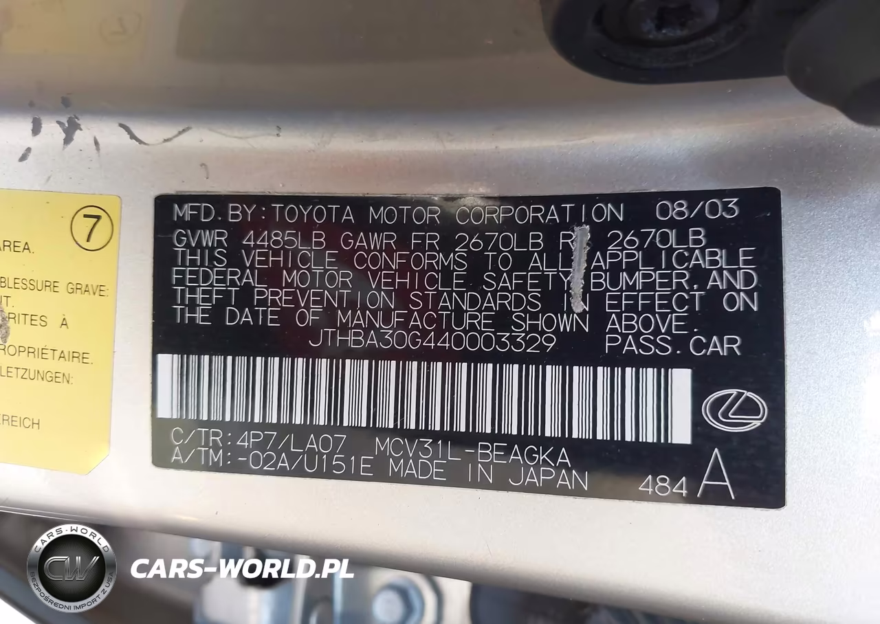 2004 Lexus Es 330 VIN:JTHBA30G440003329 - 9
