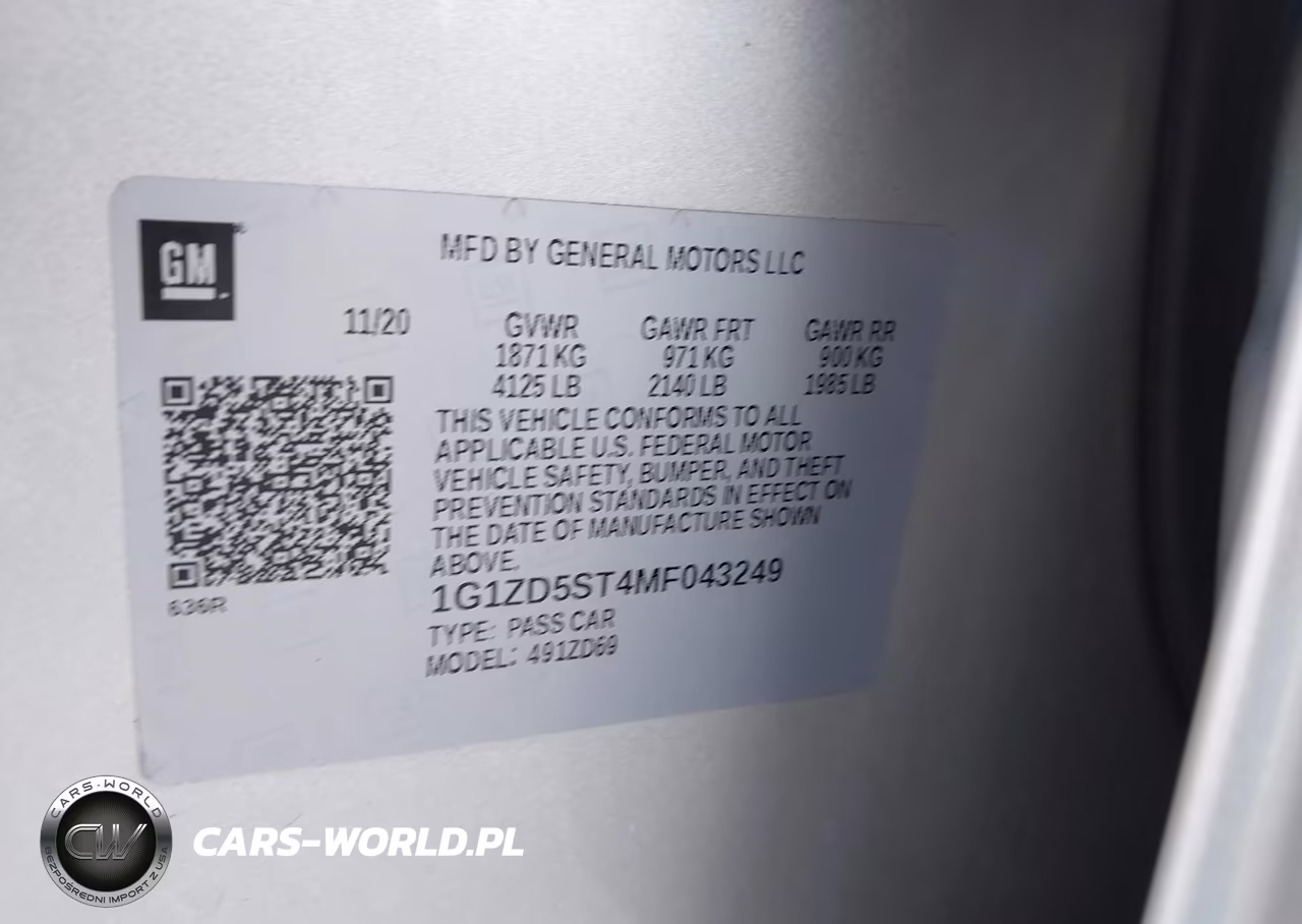 2021 Chevrolet Malibu Fwd Lt VIN:1G1ZD5ST4MF043249 - 9
