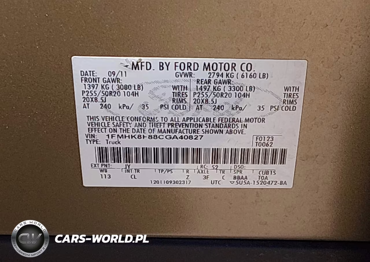 2012 Ford Explorer Limited VIN:1FMHK8F88CGA40827 - 9