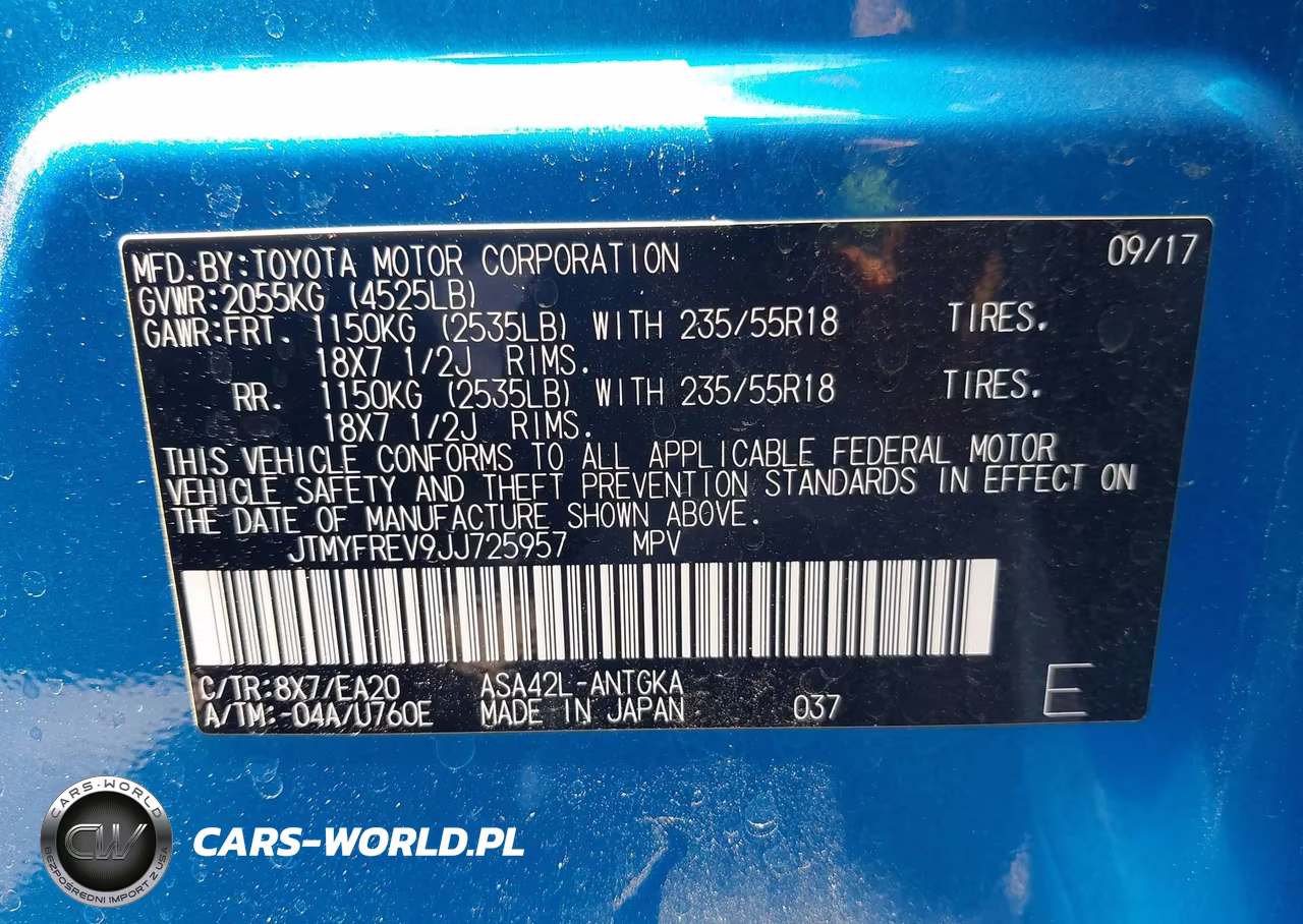 2018 Toyota Rav4 Limited VIN:JTMYFREV9JJ725957 - 9