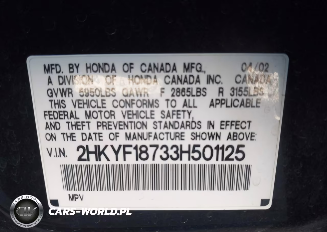 2003 Honda Pilot Ex-L VIN:2HKYF18733H501125 - 9