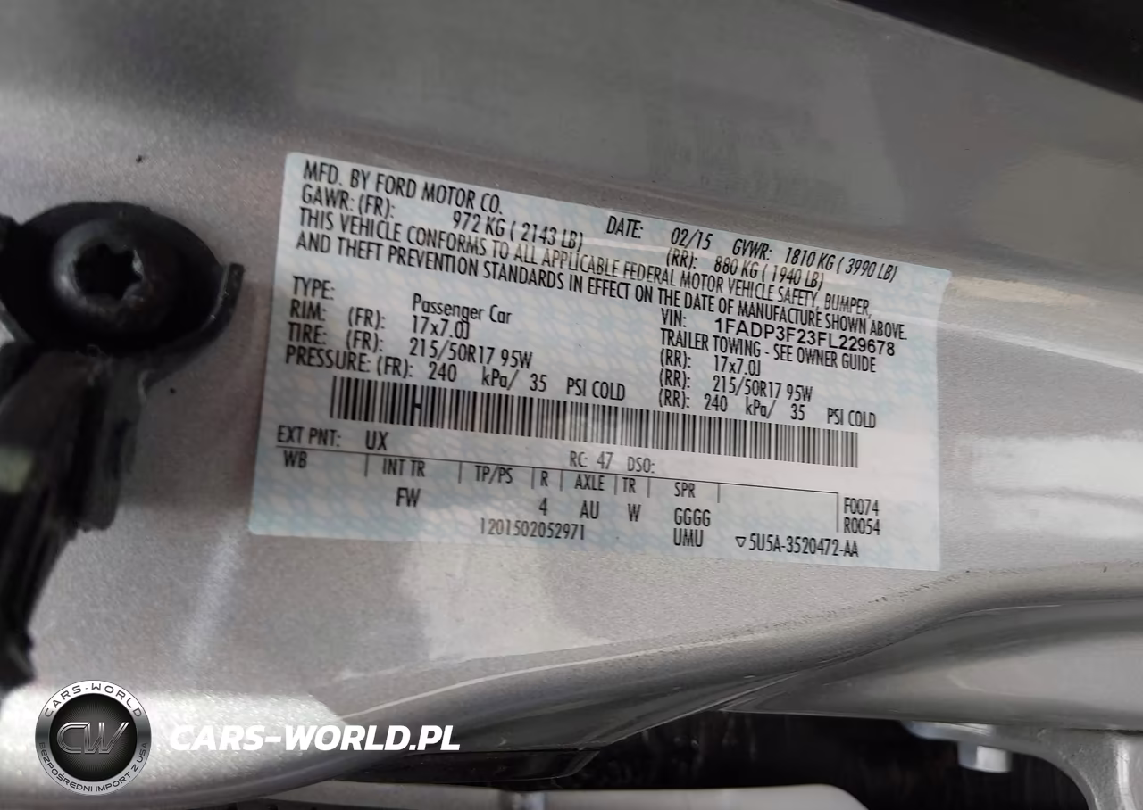 2015 Ford Focus Se VIN:1FADP3F23FL229678 - 9