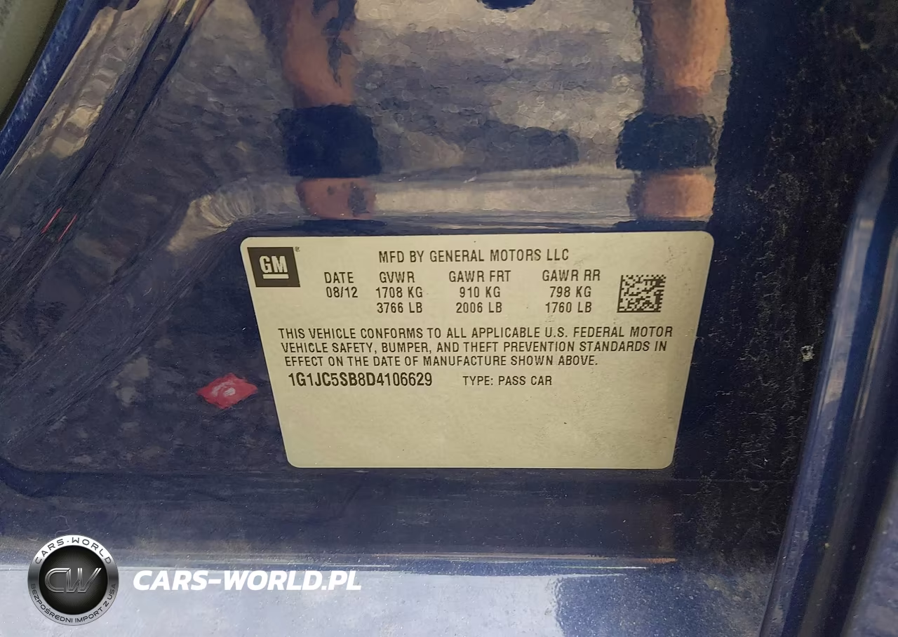 2013 Chevrolet Sonic Lt Auto VIN:1G1JC5SB8D4106629 - 9
