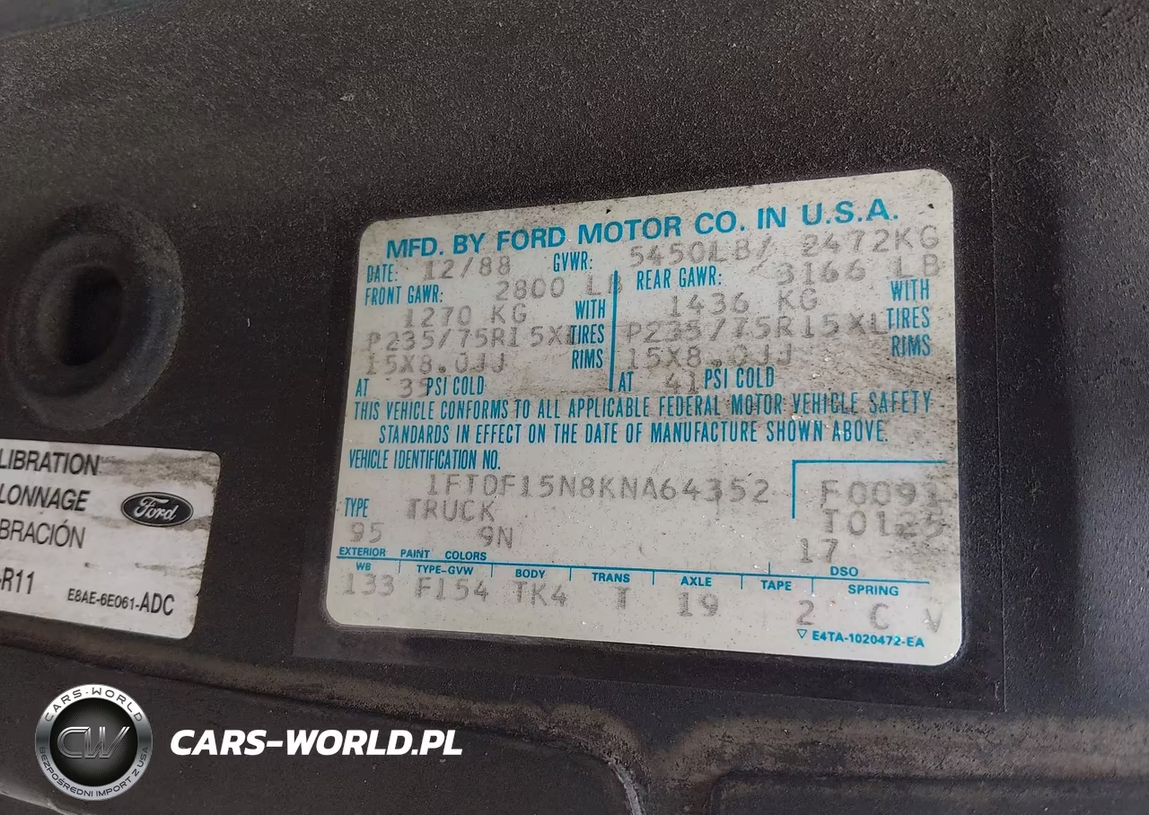1989 Ford F150 Lariat VIN:1FTDF15N8KNA64352 - 9