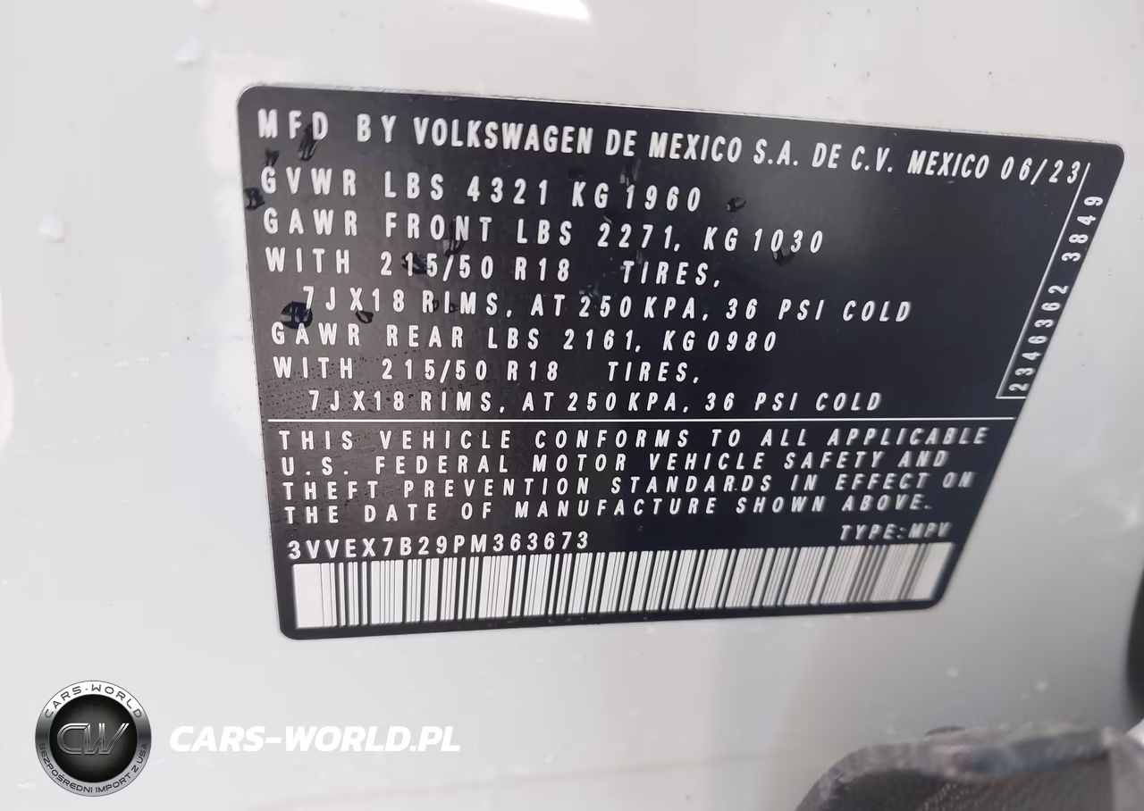 2023 Volkswagen Taos 1.5T Se VIN:3VVEX7B29PM363673 - 9